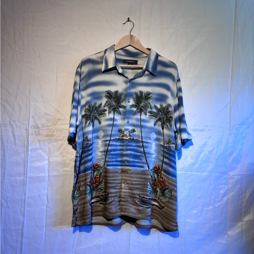 Croft & Barrow Tropical Blue and White Shirt